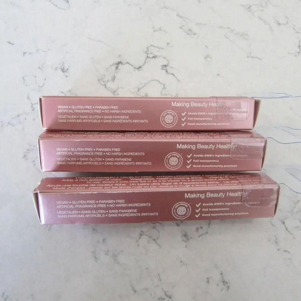 Lot of 3 Mineral Fusion Hydro-Shine Lip Gloss St. Tropez, Kyoto, & Barcelona